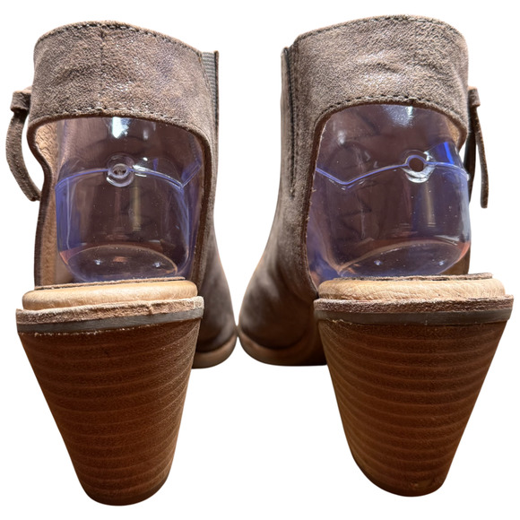 SOFFT McKenna Women's 9M Peep Toe Heeled Sandals Smoked Suede Metallic Shoes - Picture 5 of 16